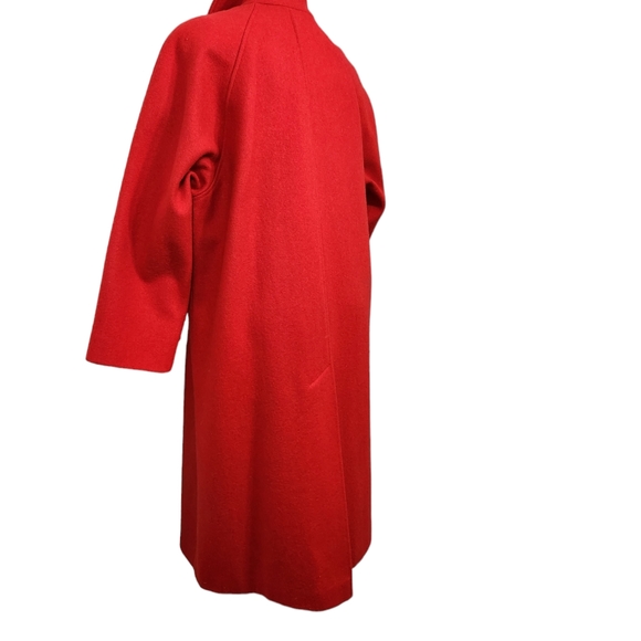 Collection elegante 3/4 red wool long coat - Picture 10 of 16